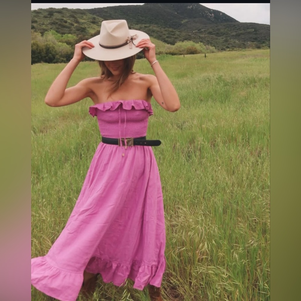 New Free People✨Lush Life Linen Maxi Dress- Opera Mauve